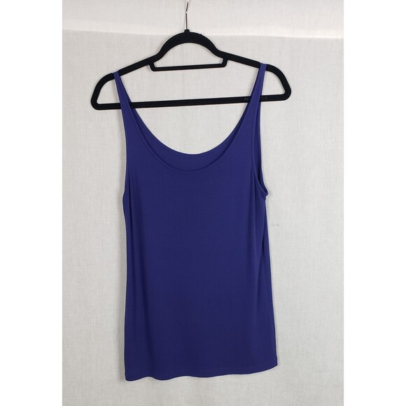Eileen Fisher Tank Large‎ Purple Sleeveless 100% Silk Casual Layer Quiet Luxury - Picture 1 of 6